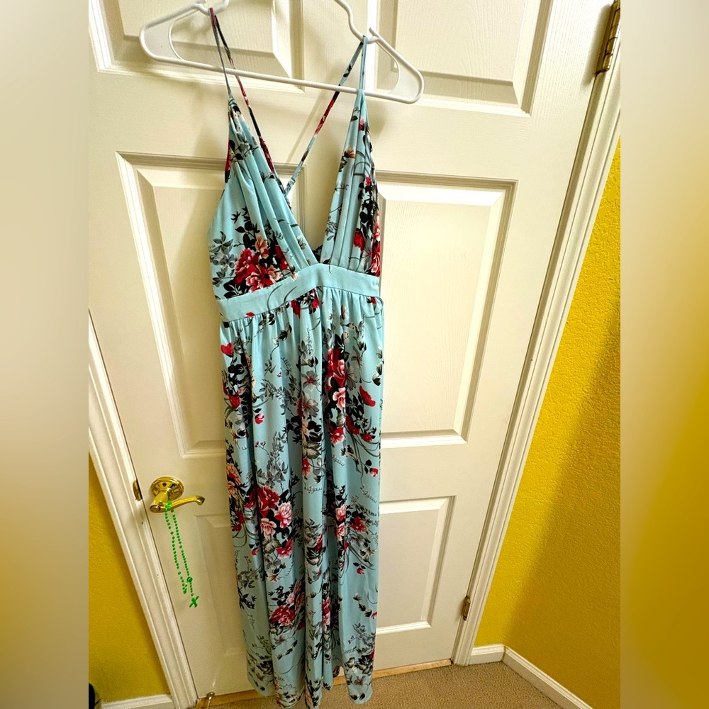 SHEIN Light Blue Floral Dress
